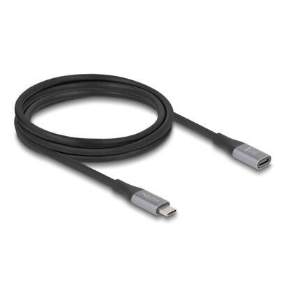 delock-cable-de-extension-usb4-gen-3x2-40-gbps-usb-c-macho-usb-c-hembra-negrogris-2-metros-pd-31-carga-con-240-vatios-81202