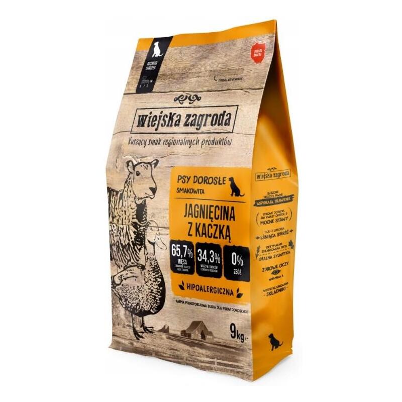 alimento-seco-para-perros-wiejska-zagroda-adult-small-cordero-con-pato-9kg