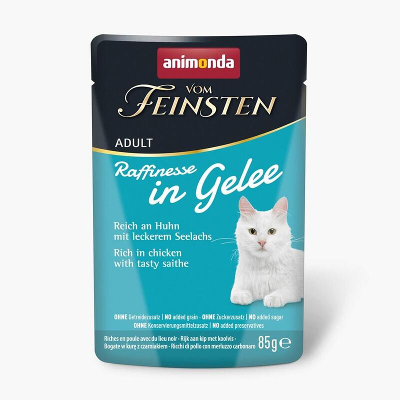 comida-humeda-para-gatos-animonda-vom-feinsten-adult-raffinesse-en-gelatina-rica-en-pollo-con-abadejo-negro-85g