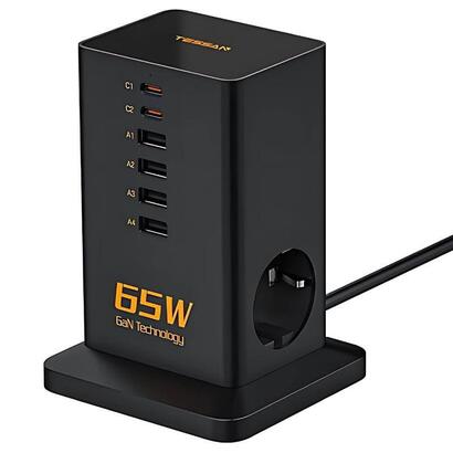 tessan-ts-fs02de00-6-usb-2-enchufes-ca-negro