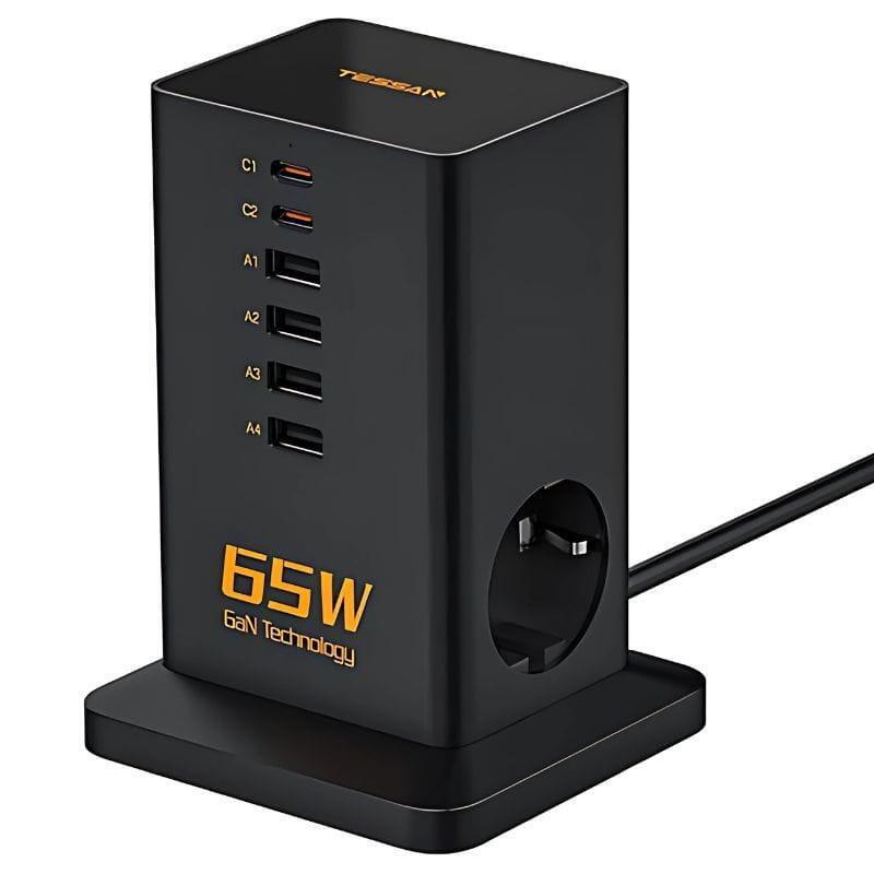 tessan-ts-fs02de00-6-usb-2-enchufes-ca-negro