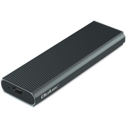 qoltec-aluminiowa-obudowa-kieszen-na-dysk-m2-ssd-nvme-pcie-usb-31-super-speed-10gbs-4tb-grafit