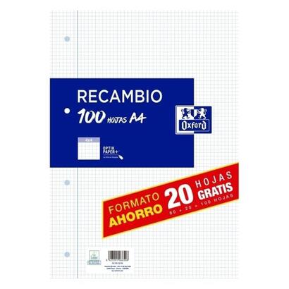 oxford-recambio-formato-a4-cuadriculado-4x4mm-4-taladros-80-hojas-20-gratis-90gr-con-margen