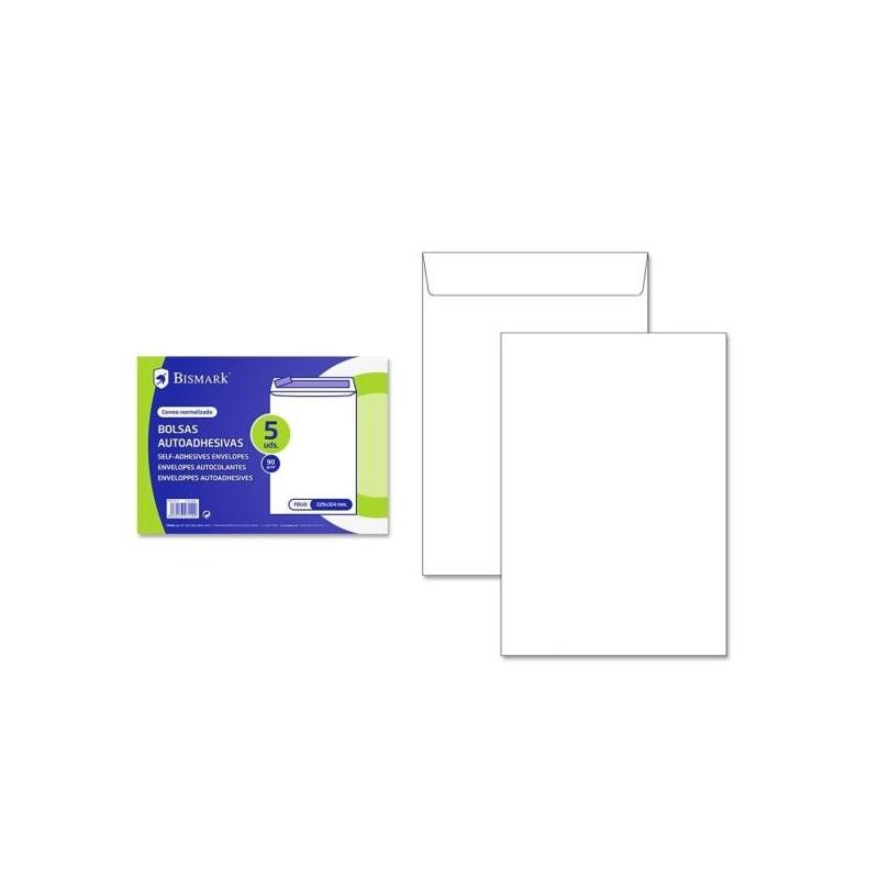 bismark-pack-de-5-sobres-de-papel-90gr-medidas-229x324mm-cierre-autoadhesivo-blanco