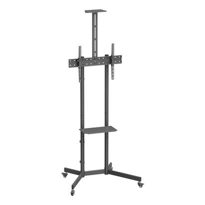 aisens-soporte-de-suelo-eco-con-rueda-bandeja-para-dvd-y-soporte-de-camara-para-monitortv-45kg-de-37-70-negro