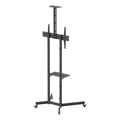 aisens-soporte-de-suelo-eco-con-rueda-bandeja-para-dvd-y-soporte-de-camara-para-monitortv-45kg-de-37-70-negro