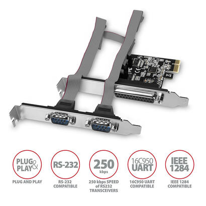 axagon-pcea-psn-pcie-adaptador-mit-1x-parallel-2x-seriell-ports-asix-ax99100-chipsatz