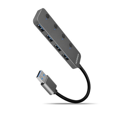 axagon-hue-msa-superspeed-usb-a-switch-hub-4x-usb-30-aktiv-20cm-schwarz-usb-32-gen-1-31-gen-1-type-a-5000-mbits-gris