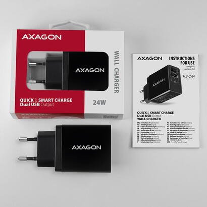 axagon-acu-qs24-cargador-de-red-rapido-e-inteligente-2x-puerto-usb-qc30-afc-fcp-5v-12a-24w