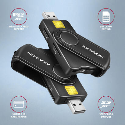 axagon-cre-smp2a-usb-smart-card-sdmicrosdsim-pocketreader-lector-de-tarjeta-inteligente-interior-usb-type-ausb-type-c-negro