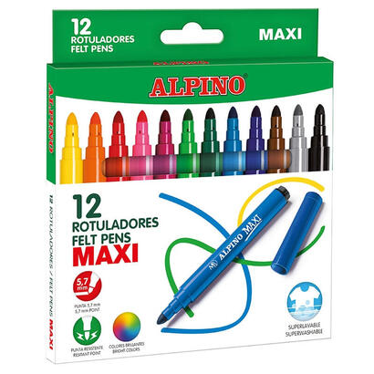 alpino-pack-de-12-rotuladores-gruesos-maxi-punta-de-6mm-superlavables-resistentes-duraderos-y-de-colores-brillantes-ideal-para-u