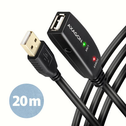 axagon-adr-220-usb-20-a-m-a-f-active-extensionrepeater-cable-20m-kabel-digitaldaten-cable-usb-usb-a-negro