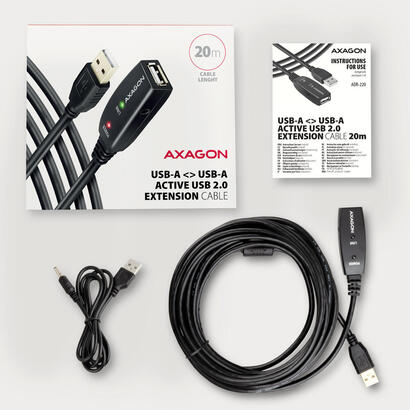 axagon-adr-220-usb-20-a-m-a-f-active-extensionrepeater-cable-20m-kabel-digitaldaten-cable-usb-usb-a-negro