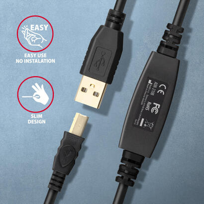 axagon-adr-210b-usb-20-a-m-b-m-active-connectingrepeater-cable-10m-kabel-digitaldaten-cable-usb-usb-a-usb-b-negro