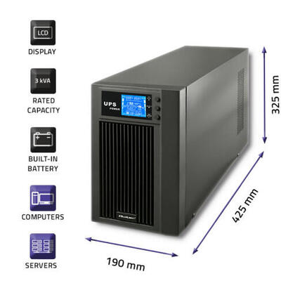 qoltec-53043-uninterruptible-power-supply-on-line-3kva-24kw-lcd-usb