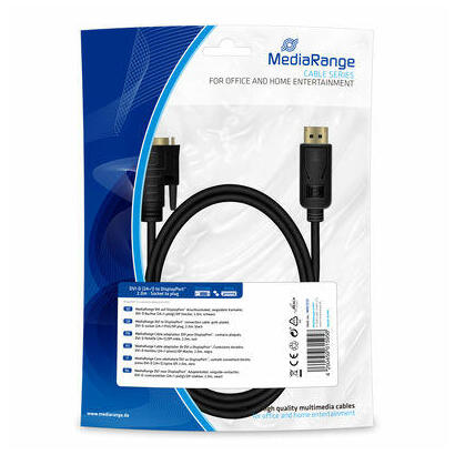 mediarange-mrcs131-adaptador-de-cable-de-video-2-m-displayport-dvi-d-negro