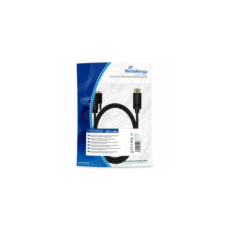 mediarange-mrcs131-adaptador-de-cable-de-video-2-m-displayport-dvi-d-negro