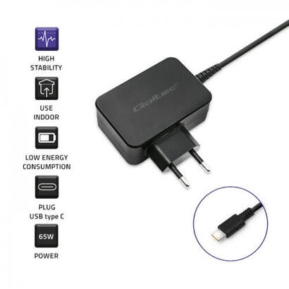 qoltec-51024-cargador-65w-5-20v-3-325a-usb-tipo-c-pd-negro