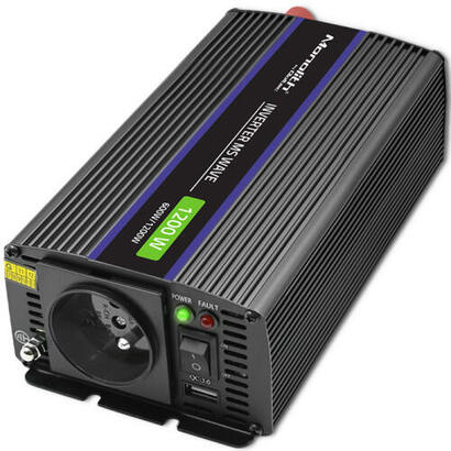 qoltec-51925-monolith-voltage-converter-1200-ms-wave-12v-to-230v-600-1200w-usb