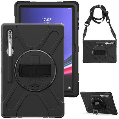 austin-defender-case-samsung-galaxy-tab-s9-ultras8-ultra-with-hand-strap-and-shoulder-strap-black-warranty-24m