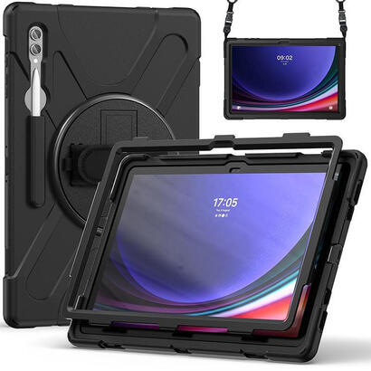 austin-defender-case-samsung-galaxy-tab-s9-ultras8-ultra-with-hand-strap-and-shoulder-strap-black-warranty-24m