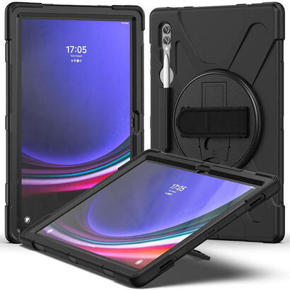 austin-defender-case-samsung-galaxy-tab-s9-ultras8-ultra-with-hand-strap-and-shoulder-strap-black-warranty-24m