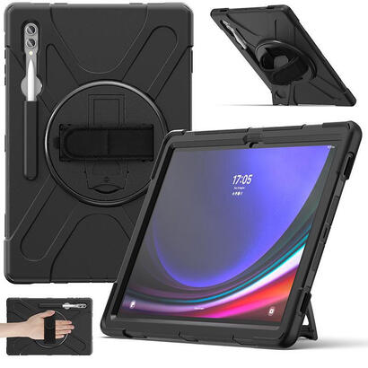 austin-defender-case-samsung-galaxy-tab-s9-ultras8-ultra-with-hand-strap-and-shoulder-strap-black-warranty-24m