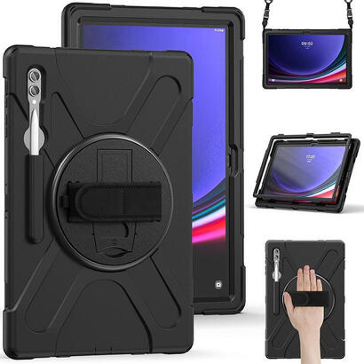 austin-defender-case-samsung-galaxy-tab-s9-ultras8-ultra-with-hand-strap-and-shoulder-strap-black-warranty-24m
