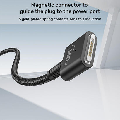unitek-c14121bk-2m-cable-2m-usb-c-magsafe-140w