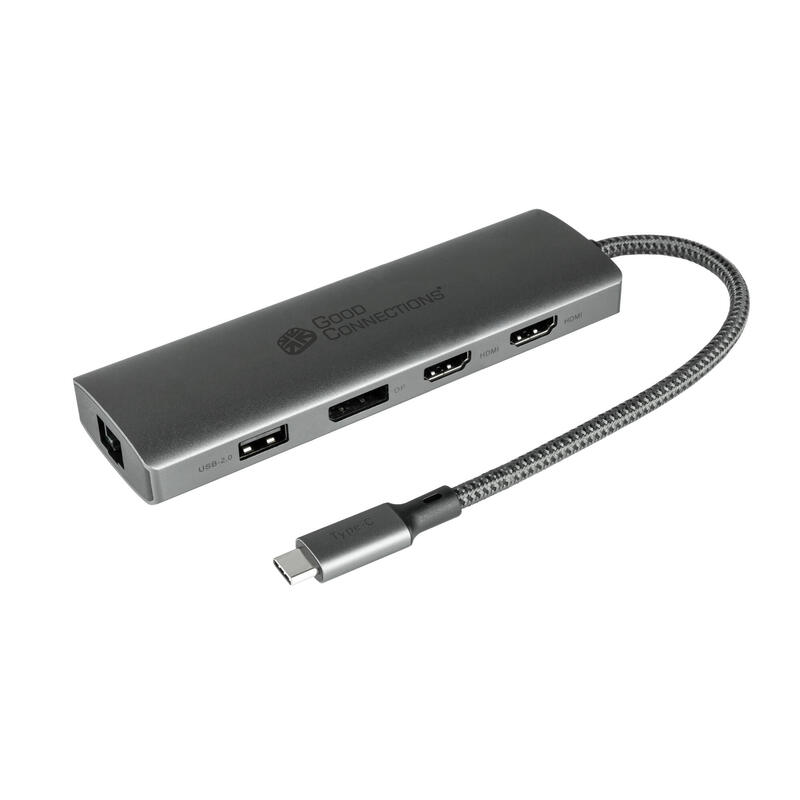 goodconnections-hub-c001a-usb-c-hub-10-port-2xhdmi-1xdp-1xusb-c-2xusb-30-1xusb-20-1xrj45-1xkartenleser-anthrazit