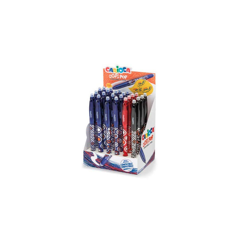 carioca-oops-expositor-de-24-boligrafos-borrables-termo-sensible-empunadura-texturizada-punta-de-o-07mm-doble