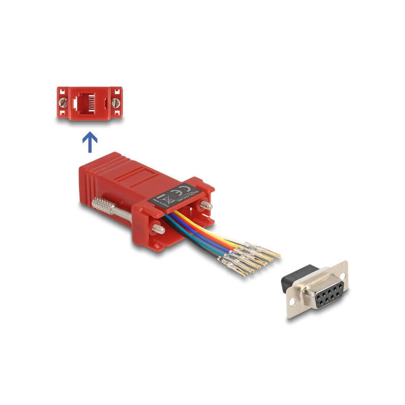 delock-67079-d-sub-hembra-de-9-pines-a-rj12-hembra-kit-de-montaje-rojo delock-67079-d-sub-hembra-de-9-pines-a-rj12-hembra-kit-de-montaje-rojo