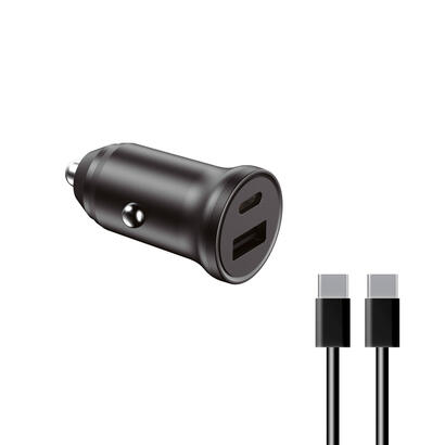 cargador-ksix-bxcrc20w-black-usb-a-usb-c-para-coche-20w
