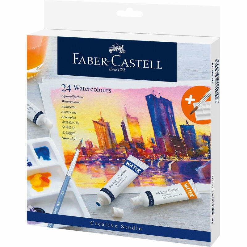 faber-castell-169624-pintura-para-manualidades-pintura-de-acuarela-9-ml-24-piezas