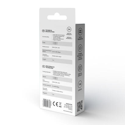usb-cable-60w-cl0172-1m-savio