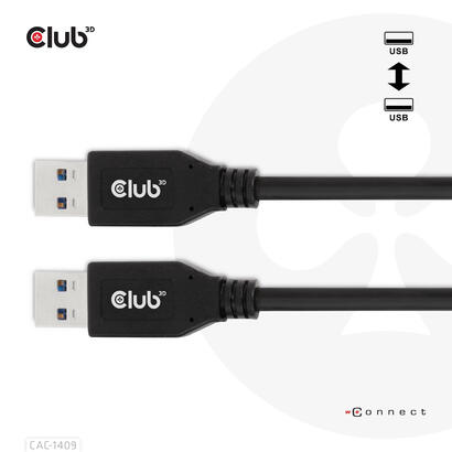 club3d-cac-1409-cable-usb-usb-32-gen-2-31-gen-2-05-m-usb-a-negro