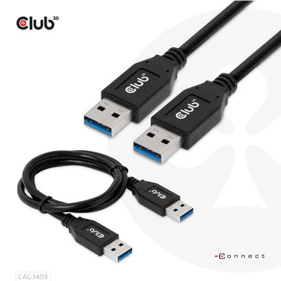 club3d-cac-1409-cable-usb-usb-32-gen-2-31-gen-2-05-m-usb-a-negro