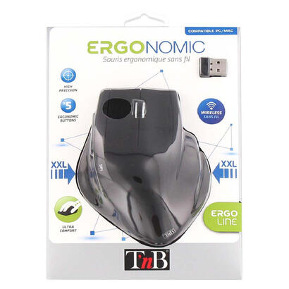 tnb-raton-inalambrico-ergonomico-negro-ergo-line-souris-sans-fil-ergonomique