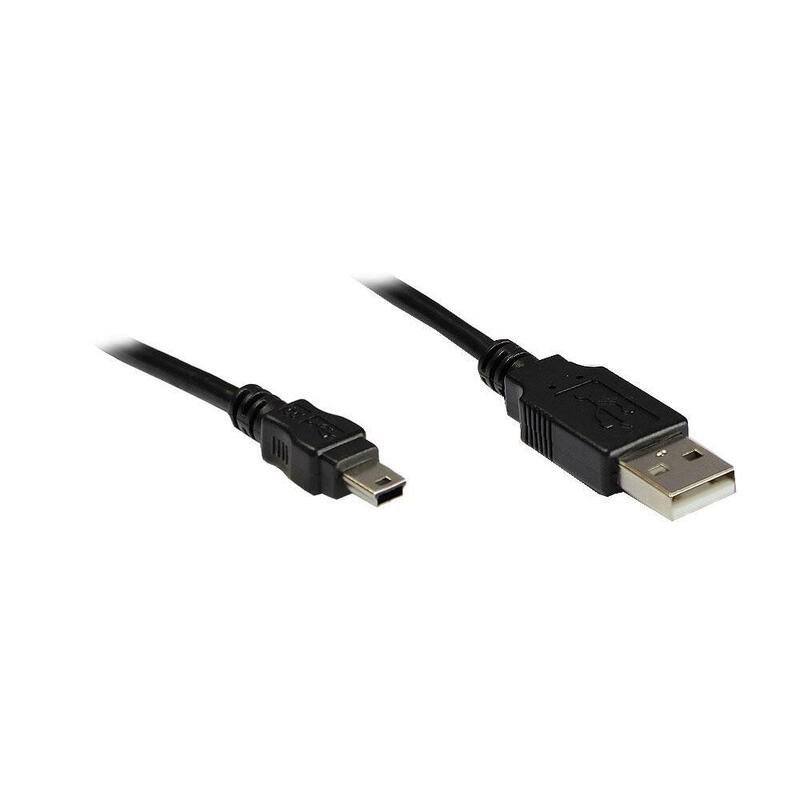 alcasa-usb-20-ausb-mini-015-m-cable-usb-015-m-usb-a-mini-usb-b-negro