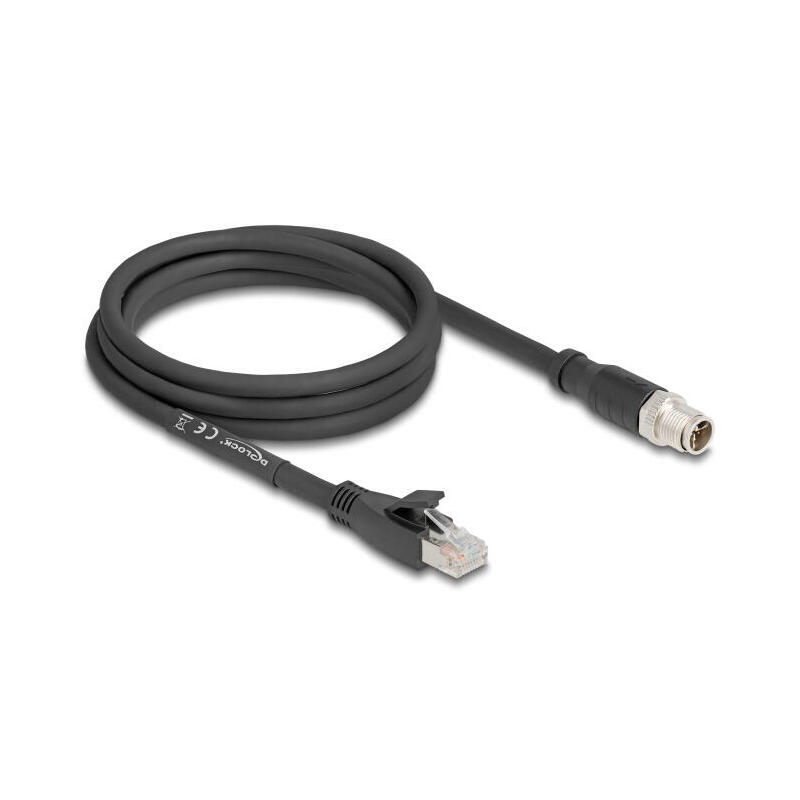 delock-m12-cable-x-kodiert-8-pin-stecker-zu-rj45-stecker-cat5e-s-ftp-flexibel-2-m-schwarz