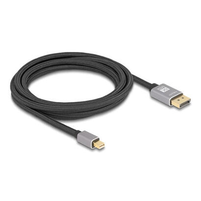 delock-81093-cable-mini-displayport-a-displayport-8k-60-hz-3-m-gris-metal-sin-pestillo