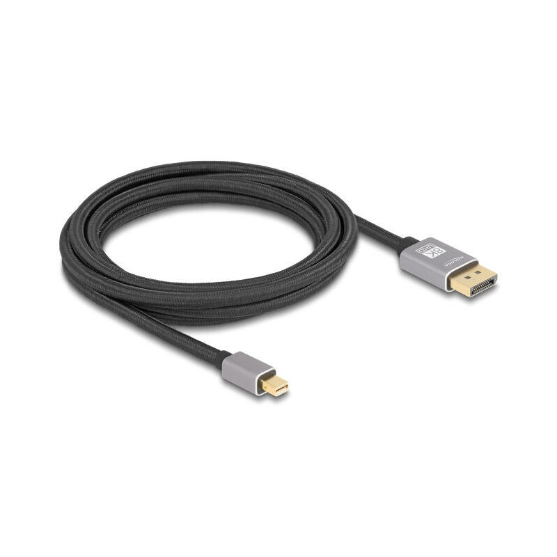 delock-81093-cable-mini-displayport-a-displayport-8k-60-hz-3-m-gris-metal-sin-pestillo