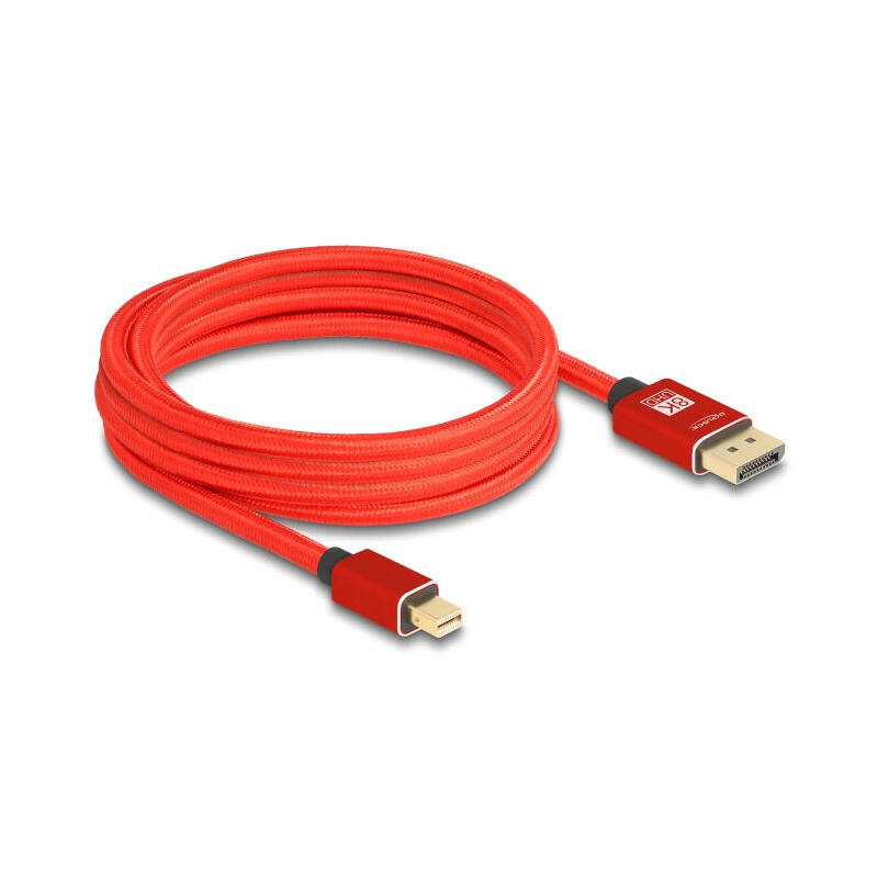delock-mini-displayport-zu-displayport-cable-8k-60-hz-3-m-rot-metall-ohne-einrastfunktion