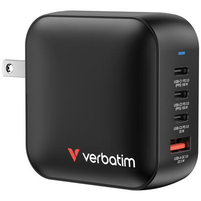 cargador-verbatim-mini-gan-wall-charger-3xusb-tipo-c-1xusb-100w