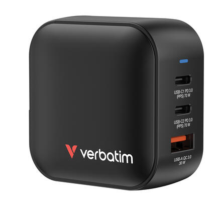 verbatim-mini-gan-charger-70w-2xusb-c-pd-1xusb-a-qc-30-32229
