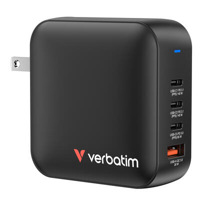 verbatim-mini-gan-charger-165w-3xusb-c-1xusb-a-useuuk-a32216