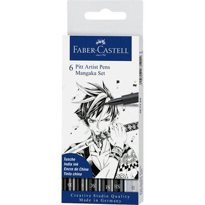pluma-faber-castell-167124-negro-6-piezas
