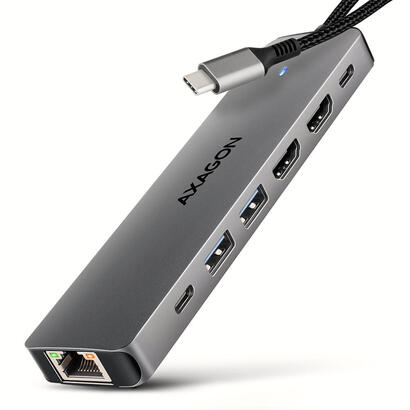 hmc-7hx2-wieloportovy-hub-usb-7in1-5gbps-2x-usb-a-1x-usb-c-2x-hdmi-4k60hz-glan-pd-100w-15cm-usb-c-kabel