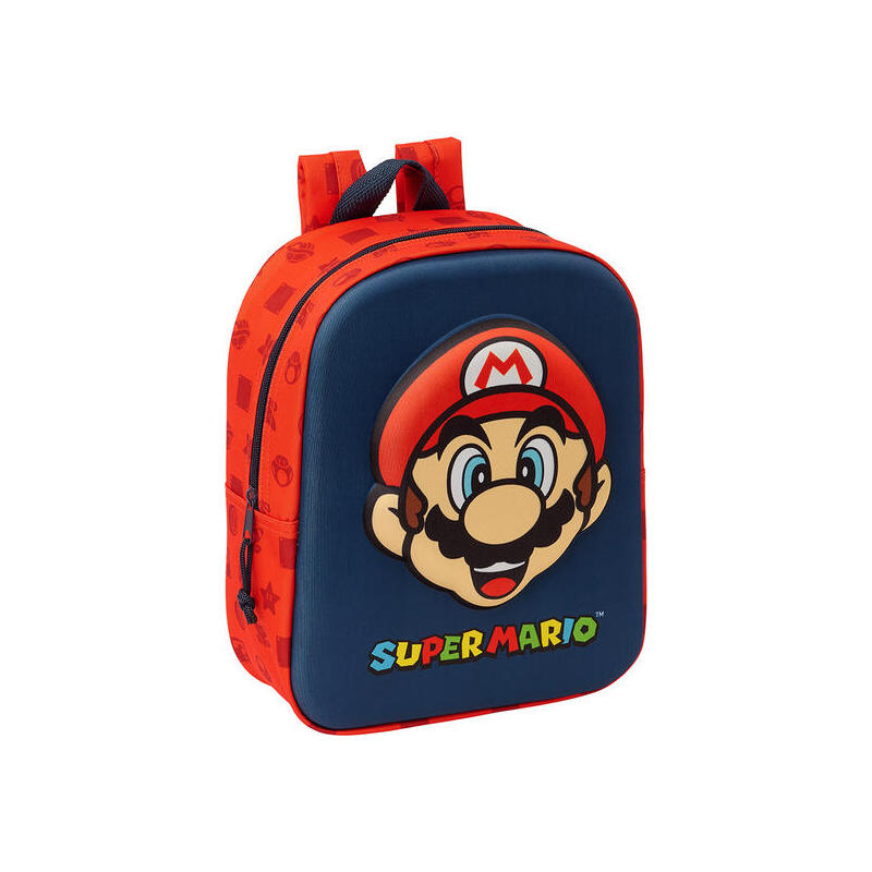 mochila-guarderia-3d-bolsillo-red-super-mario