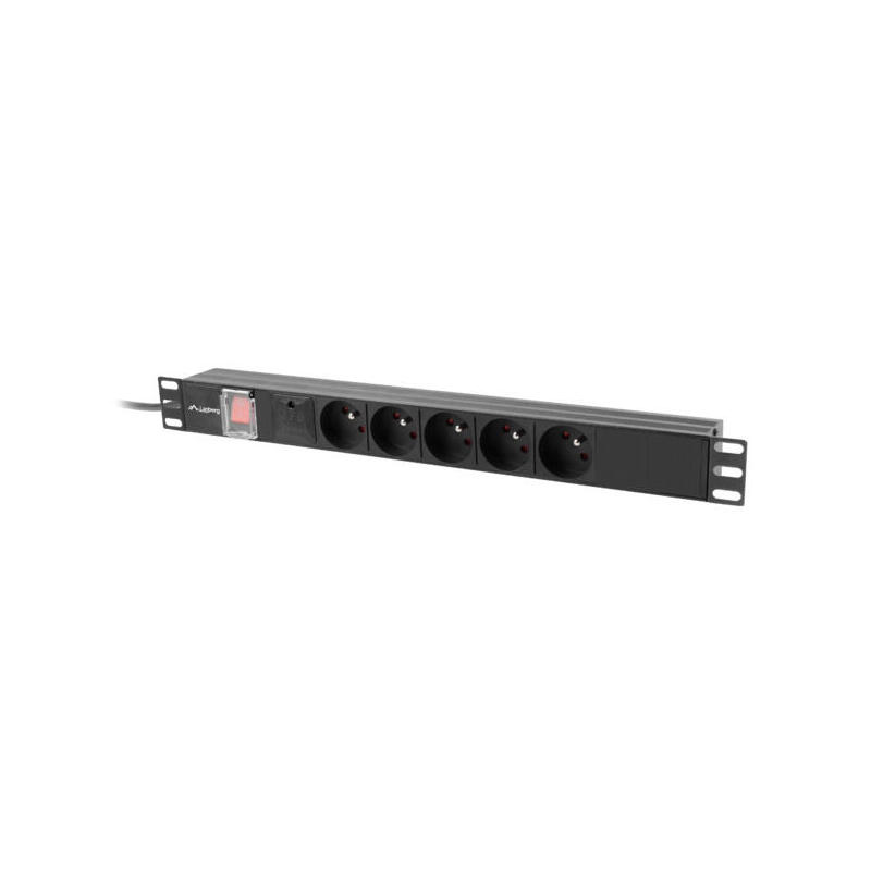 lanberg-pdu-power-distribution-unit-19-1u-16a-5x-230v-french-outelts-2m-c14-black lanberg-pdu-power-distribution-unit-19-1u-16a-5x-230v-french-outelts-2m-c14-black